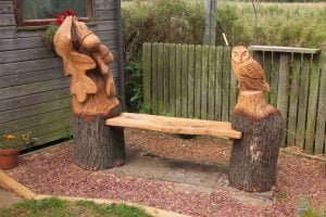 carved garden bench in uk